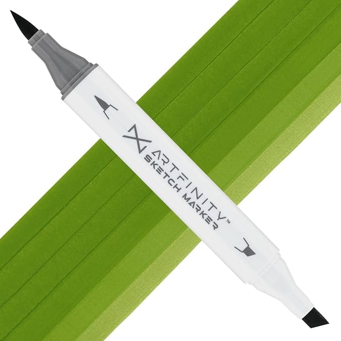 Artfinity Sketch Markers - Moss Green G5-5, Vibrant, Professional, Dye-Based Alcohol Markers for Artists, Drawing, Travel, & More