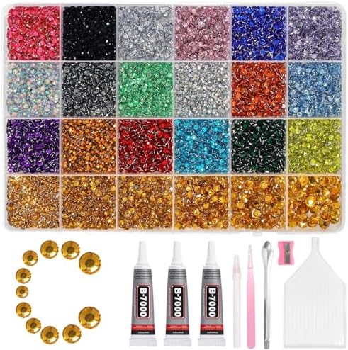 28000 Pcs Color Rhinestones Bedazzling Kit, Gold Bedazzling Rhinestones