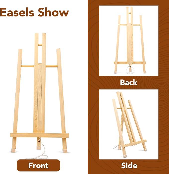 AROIC 8 Pack 15 Inch Wood Easels, Easel Stand for Painting Canvases | Art, and Crafts, Tripod, Painting Party Easel, Kids Student Table School Desktop, Portable Canvas Photo Picture Sign Holder