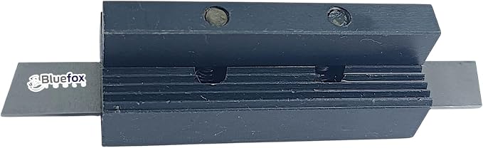 8mm Adjustable Lathe Parting Cut Off Tool Holder with 3/32" x 1/2" x 4" HSS Blade, Heavy Duty Steel, Front & Rear Tool Post Compatible for Mini & Bench Lathes