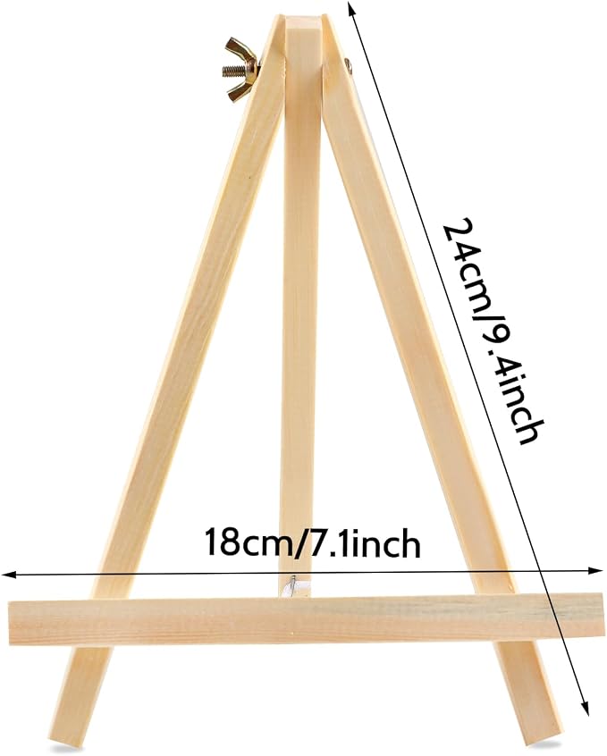 36 PCS 9 Inches Tabletop Easels,Wood Easels, Easel Stand for Painting Canvases, Art, and Crafts, Tripod, Painting Party Easel, Tabletop Easels for Painting, Portable Canvas Photo Picture Sign Holder