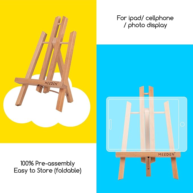 MEEDEN 12 Inch Small Tabletop Easel: 12 Pack Beech Wood Easel for Painting