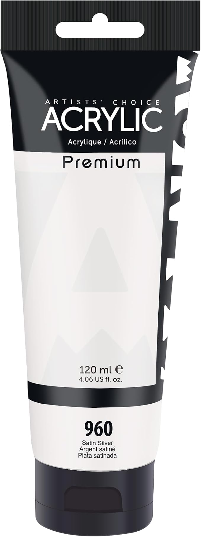 AUREUO Satin Silver Acrylic Paint, 4 Fl Oz / 120ml Single Tube, Metallic Art Craft Paints for Canvas, Rocks, Wood, Ceramic, Fabric - Art Supplies for Beginners, Professionals, Artists