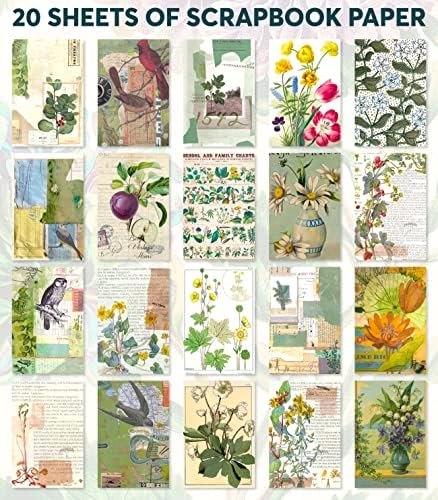 Junk Journal Supplies - Washi Stickers for Scrapbook & Journaling Supplies | 450+ Vintage Journaling Stickers, 20 Scrapbooking Papers, FAYWARE Ephemera for Junk Journals