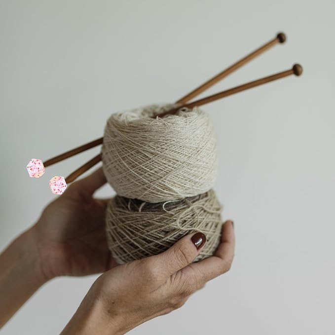 SPANSEE Hexagon Knitting Needle Holders - 4 Pcs, Size 3-13 (3.25mm-9mm), End Caps, Stitch Stoppers, Point Protectors