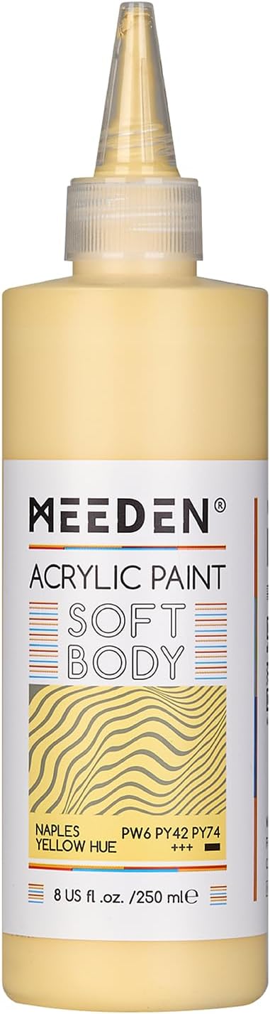 MEEDEN Soft Body Acrylic Paint: Naples Yellow Hue Matte Finish 250ml/8.45oz