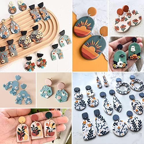 PTFJZ Polymer Clay Cutters for Earring Making 76pcs Clay Tools Set 67 Shapes Stainless Steel Clay Cutters with 8 Circle Shape Cutters 1 Letter Stamp