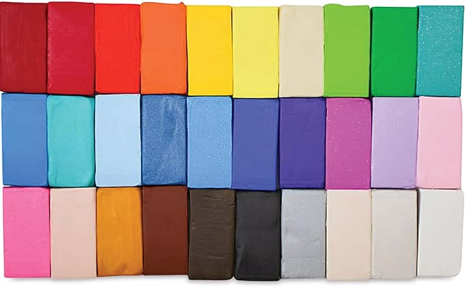 Sculpey III: Polymer Clay: Sampler Pack - (30) 1oz - Oven Bake Clay, 30 Colors, Non-Toxic, Sculpting, Create Jewelry & Crafts Projects, Art Supplies | Non-Toxic Modeling Clay for Jewelry & Crafts; Soft Texture stays Pliable until Baked in Home Ovens; G...