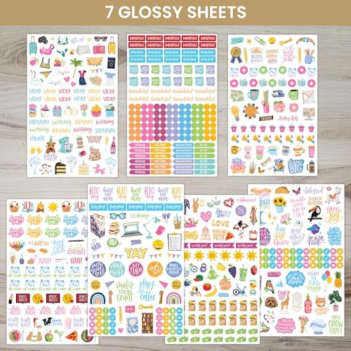 Bloom Daily Planners Newly Improved Classic Planner Sticker Sheets - Variety Sticker Pack for Decorating, Planning, Scrapbooking, etc. - 708 Stickers Per Pack!