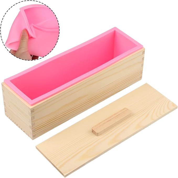 Soap Loaf Box, 42 oz Soap Box for Soap Making with Wooden Boxes, Set of 4 | Soap Bar Box Can Be Used for Homemade Soap Produce, Soap Making, Ideal Size and Large Capacity, by GNIEMCKIN