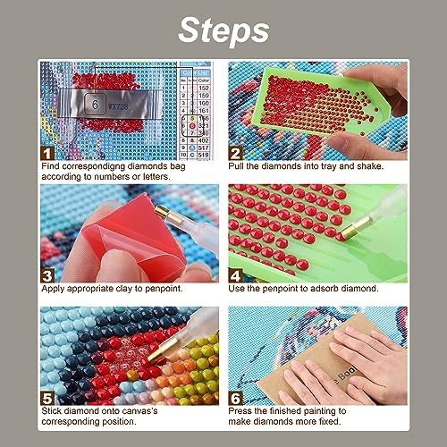 Stalente Diamond Painting Kits for Adults, 5D DIY Diamond Art Kits for Beginners Round Full Drill Diamond Painting for Home Wall Decoration Gift 12x12inch, Dog