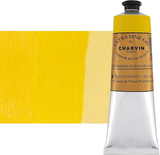 Charvin Extra Fine Oil Paint, French Yellow Primary 150 ml - Triple-Milled, Rich Texture, Poppy Oil-Based, Light-Fast, Handmade, Archival Quality