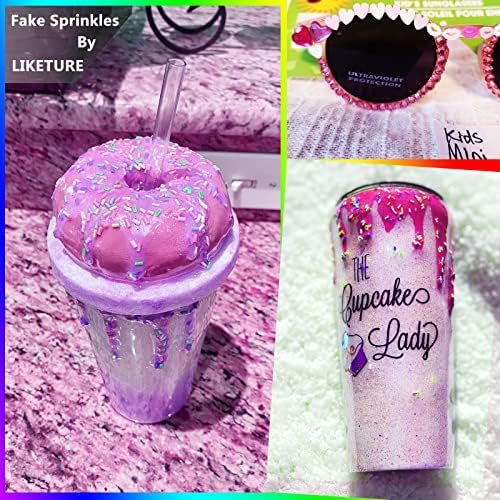 LIKETURE Fake Sprinkles 110g Glow in the Dark Polymer Clay Sprinkles for Slime Resin Faux Sprinkles Craft Fake Candy Sprinkle for Shaker Card Phone Case DIY Crafts (Glowing Star-110G)
