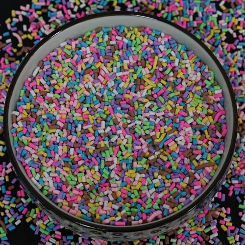 LIKETURE Fake Sprinkles 110G Non-edible Polymer Clay Sprinkles Fake Candy Sprinkles Slime Sprinkles Faux Sprinkles for Resin Slime Add Ins Plastic Sprinkle Nail Art Shaker Card Filler (Light Blue)