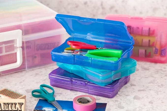 IRIS USA Photo Storage Box |Made in USA| 16 Cases - (2-Pack) - Clear/Multi