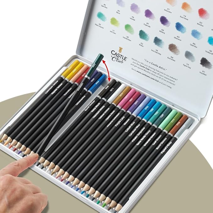 Castle Art Supplies 24 Colored Pencil Set - Monet-inspired Art Palette