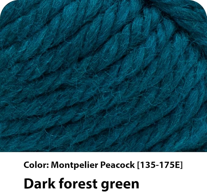 Lion Brand Yarn Hometown Yarn, Super-Bulky Yarn for Knitting, Crocheting, and Crafting, 3 Pack, Montpelier Peacock | Super Bulky Acrylic Fiber for Warm Crochet Blankets, Knit Winter Hats, Chunky Cardigans, Soft Scarves, Weaving