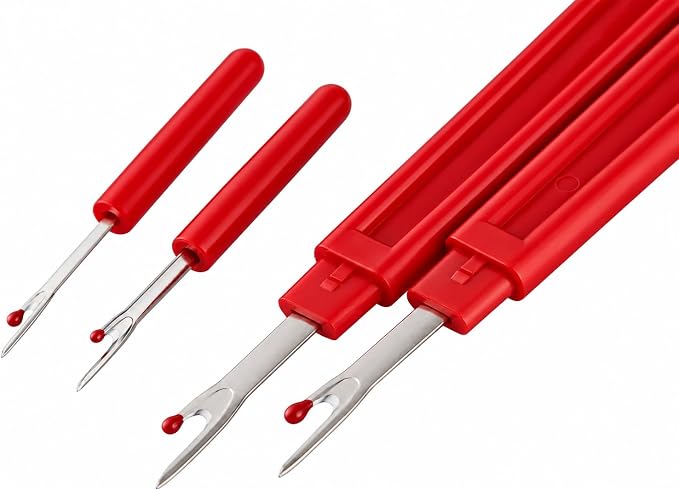 Sewing Seam Ripper Tool,Stitch Remover and Thread Cutter with 2Big+2Small Seam Rippers,1 Pack Thread Snips,1Pack 5”Scissor