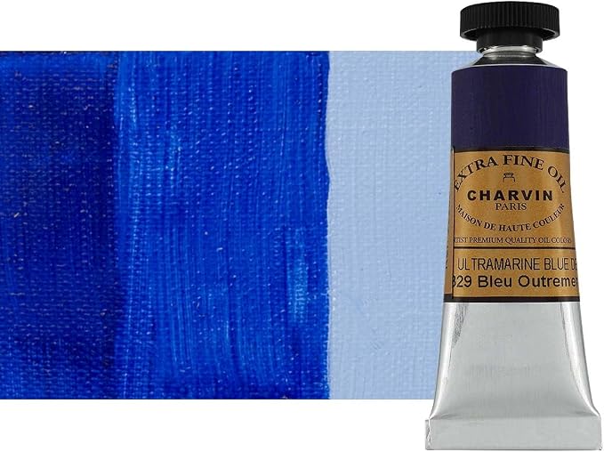 Charvin Extra Fine Oil Paint, Ultramarine Blue Deep 20 ml - Triple-Milled, Rich Texture, Poppy Oil-Based, Light-Fast, Handmade, Archival Quality