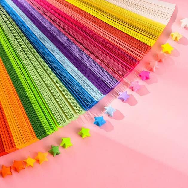 Origami Stars Papers Package DIY Paper Glitter Origami Stars, 1350 Sheets, 27 Colors (27 Bright Color)