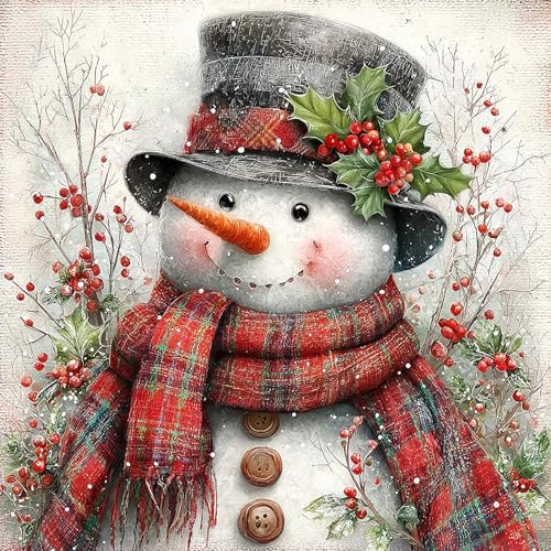 ijbnhd Christmas Snowman Diamond Art Kits for Adults Christmas 14X 14 Inch