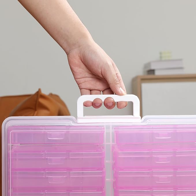 novelinks Photo Storage Boxes with Handle, Photo Organizers and Storage | 1Pack Color, Photo Albums 4x6 Pictures, Photo Cases, Classroom Organization, Index Card Box, Photo Card Holder, Seed Storage