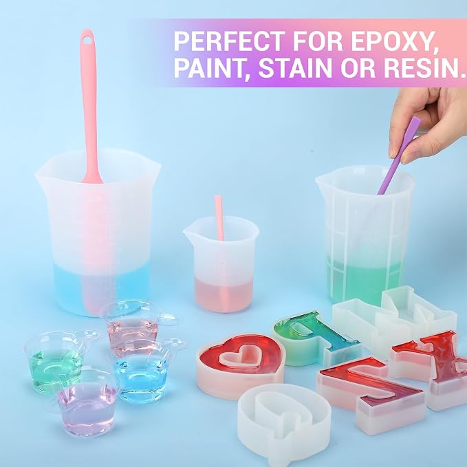 Gartful 9PCS Large Silicone Stir Sticks for Epoxy Resin, Reusable Mixing Sticks for Paint, Glue, Glitter, Waxing, Tumbler Making, Art Craft Supplies, Facial Mask Applicator, Purple