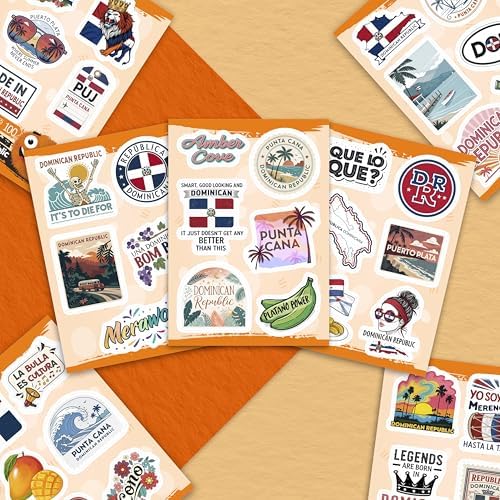 100Pcs Dominican Republic Stickers for Luggage, Water Bottle - Dominican Republic Gifts, Party Supplies & Decorations - Gift for Women & Men