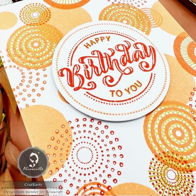 1pc Circle Tag Metal Cutting Die Cut and 2pc Clear Stamps Happy Birthday Stamp for Paper Craft Handmade Card Template Stencil Alina Crafts Art Tools