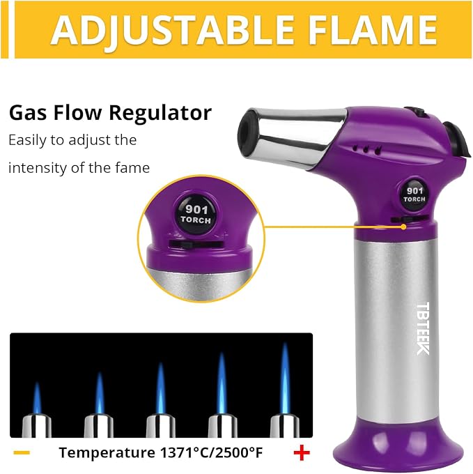 TBTeek Kitchen Butane Torch with Safety Lock for Baking, Crafts & Steak