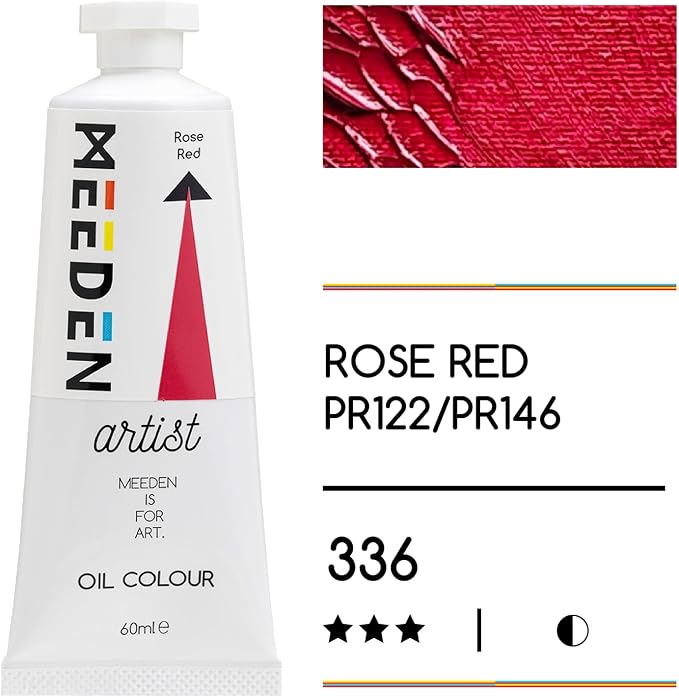 MEEDEN Artist Grade Oil Paint: Rose Red - 60ml/2oz Tube | Professional Art Paints and Supplies for Canvas Painting