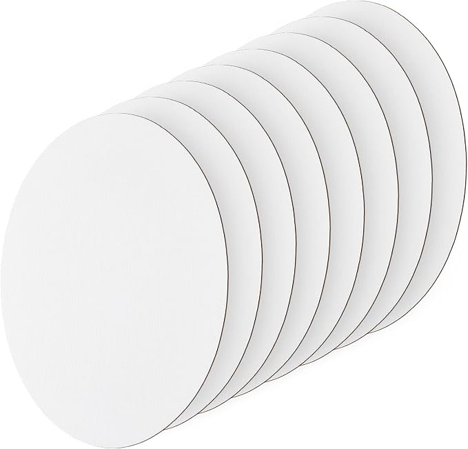 NBEADS 8 Pcs Oval Painting Canvas Panels, Blank Canvas Drawing Boards for Oil Painting Artist Hobby Painters and Beginners, 11.8x7.87inch