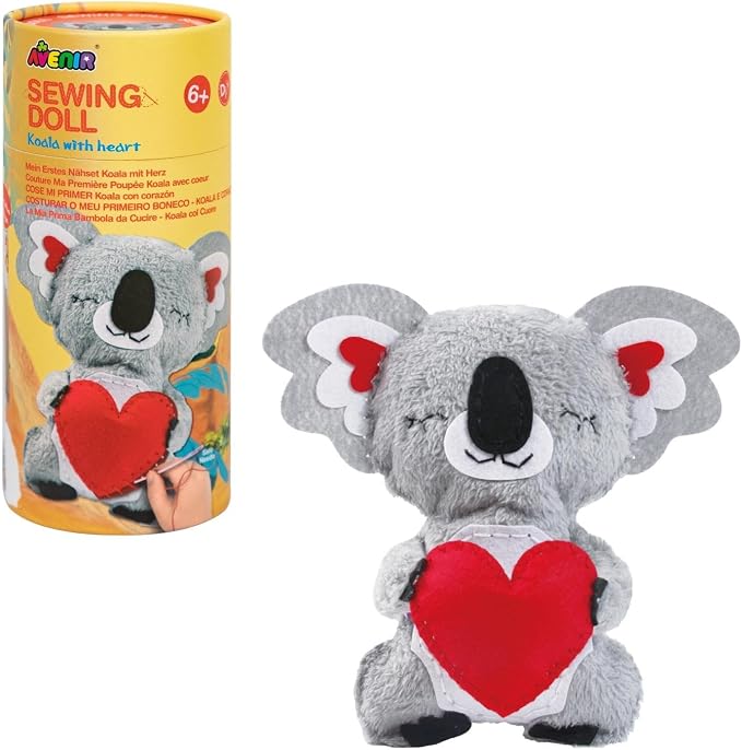 Avenir My First Sewing Kit for Kids 6-8, Koala Stuffed Animal Craft Set