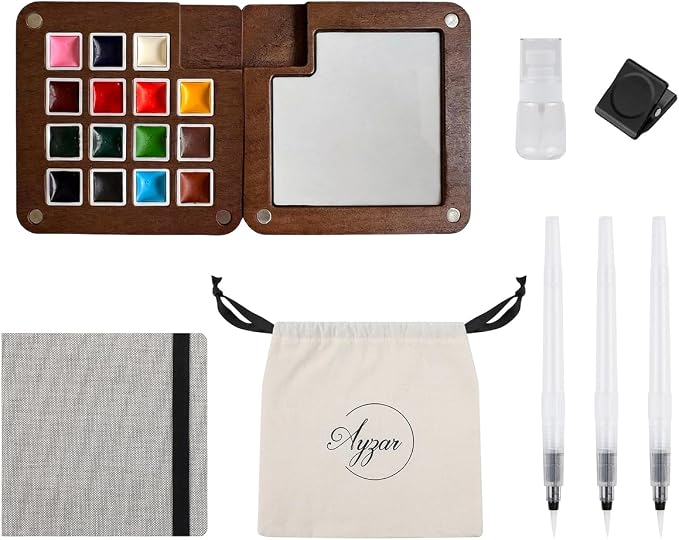 Mini Watercolor Paint Set Portable Pocket Paint kit for Artists Lovers