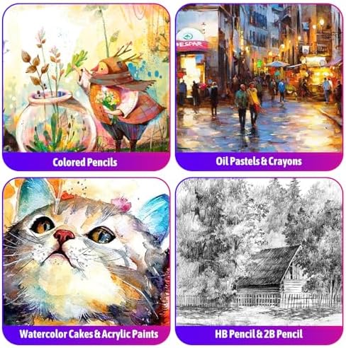 iBayam 195-Pack Deluxe Art Kit – Painting & Drawing Set for Adults
