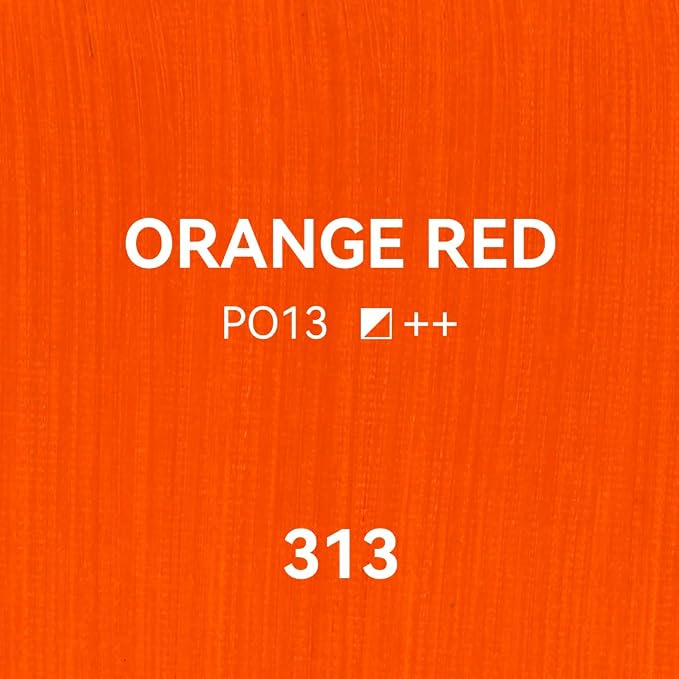 PHOENIX Orange Red Oil Paint - Studio Oil Paint Single Large Tube - 170ml / 5.75 Fl oz. Orange Red 313