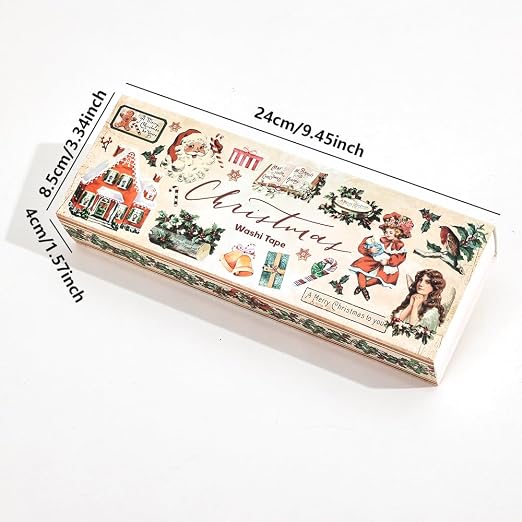 icceemee Christmas Theme Washi Tape Set, 20 Rolls Christmas Theme Washi TapeWritable Decorative Tapes for Scrapbooking, Junk Journal Supplies, Bullet Journaling, 0.6"x79" per Roll