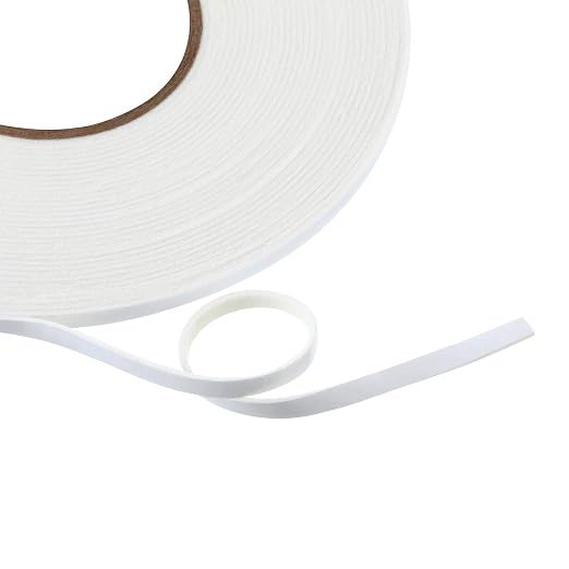 Tatuo 2 Rolls Double Sided Foam Tape for Mounting,1/4 Inch by 50 Feet,White