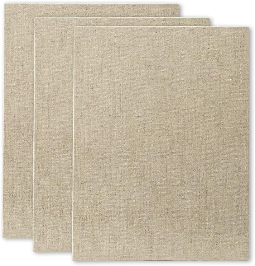 Senso Clear Primed Linen Panels - 4x6-3 Pack of Panels for Painting Oils, Acrylics, Pastels and More
