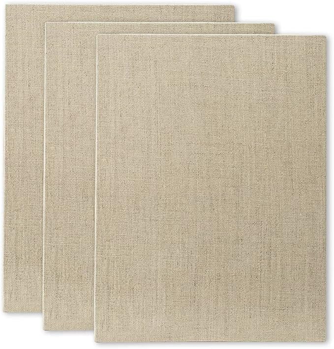 Senso Clear Primed Linen Panels - 8x10-3 Pack of Panels for Painting Oils, Acrylics, Pastels and More