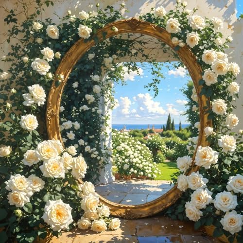 ILYUFO Diamond Art Kits for Adults Flower World DIY Diamond Painting