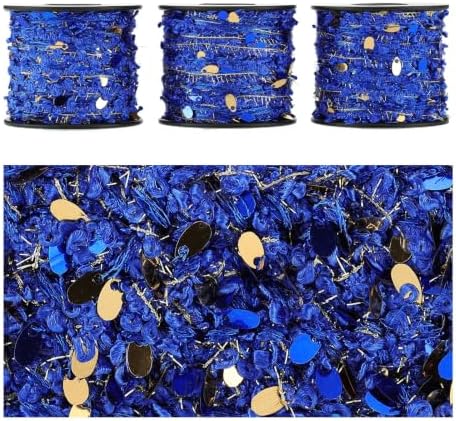 Artisanal Yarn Collection Multifiber Fancy Yarn for Knitting Crocheting Crafts DIY, Set of 3 Rolls(139 Sapphire Starlight)