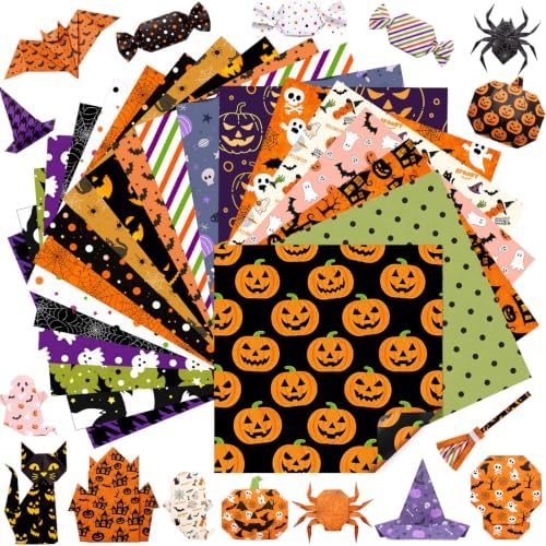 Harloon 500 Sheets Halloween Origami Paper, 20 Styles 6x6 Inch