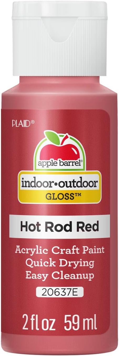 Apple Barrel Gloss Acrylic Paint in Assorted Colors (2-Ounce), 20637 Hot Rod Red