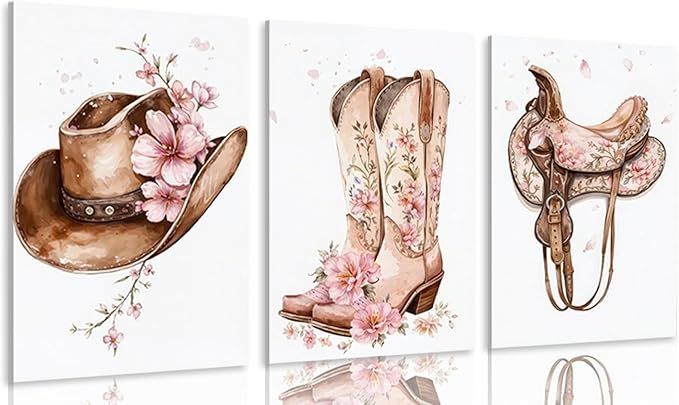 VeGuude Diamond Art Kits for Adults - 3 Pack Western Cowgirl Diamond Painting for Beginners, Diamond Round 5D Full Drill Paint with Diamonds Pictures Gem Art Painting Kits DIY Crafts Kits 9.8x13.7inch