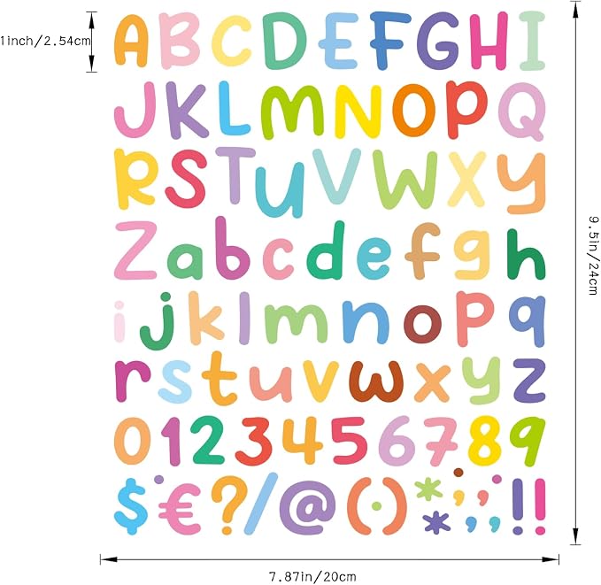 14 Sheets Letter Stickers, 1134 Pcs Colorful Self-Adhesive Vinyl Alphabet Number Stickers, Decor Decals for Graduation Cap, Classroom, Mailbox, Sign, Notebook, DIY Crafts