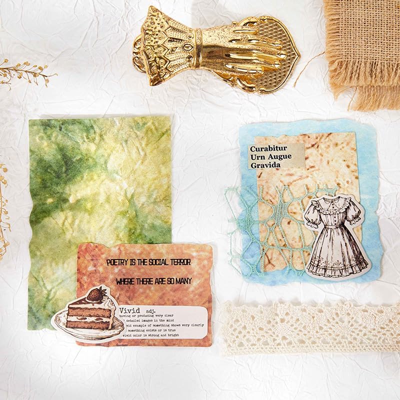 192 Pcs Textured Scrapbook Paper Kit, Embossed Rice Decoupage Paper
