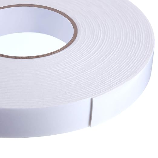 Tatuo 2 Rolls Double Sided Foam Tape for Mounting,1 Inch by 50 Feet,White