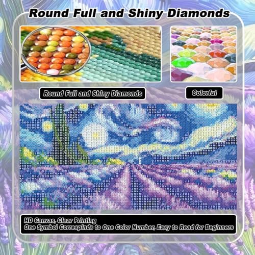 VeGuude Diamond Art Kits for Adults Starry Night 5D Diamond Painting Kits