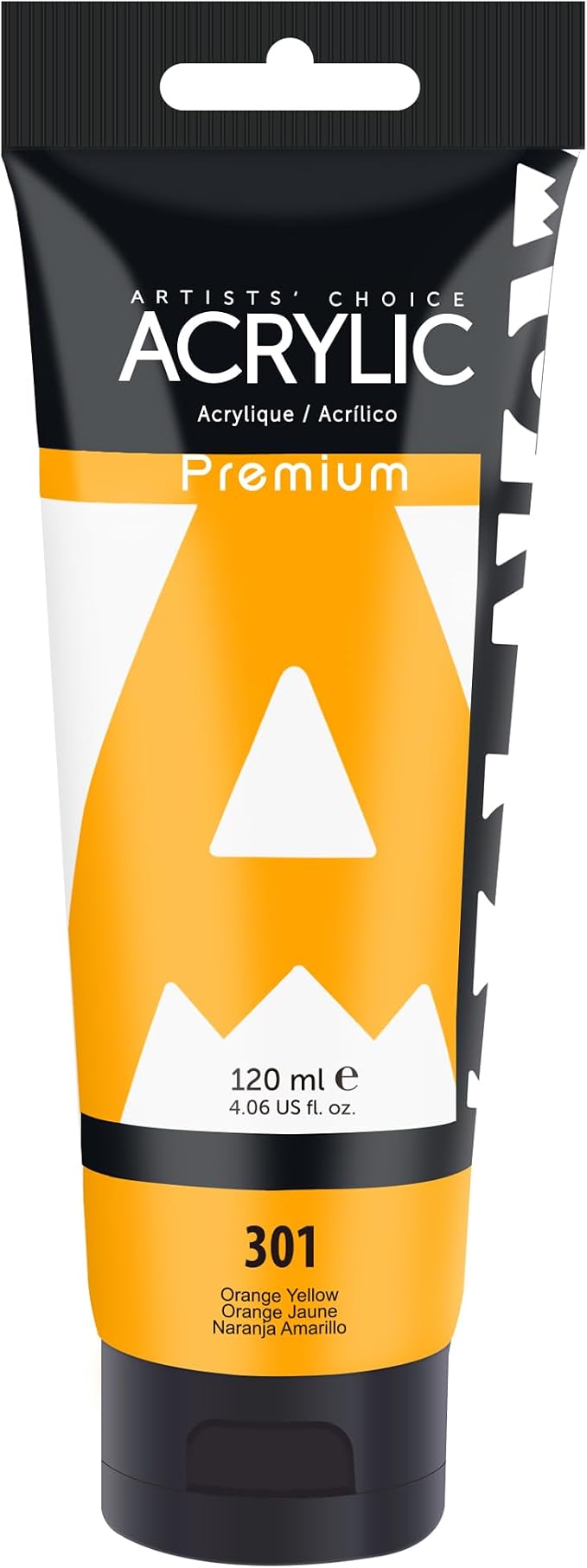 AUREUO Orange Yellow Acrylic Paint, 4 Fl Oz / 120ml Single Tube, Rich Pigment Art Craft Paints for Canvas, Rocks, Wood, Ceramic, Fabric - Art Supplies for Beginners, Professionals, Artists
